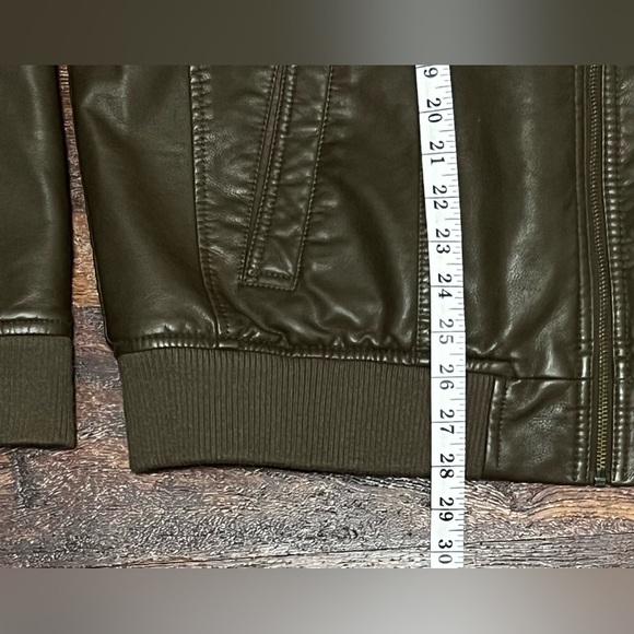 LEVI STRAUSS & CO BROWN FAUX LEATHER FLEECE LINED JACKET SZ large preowned - Picture 3 of 11